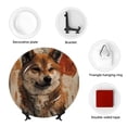 thumbnail image 4 of Balery Vintage Shiba Inu Art Print Bone China Decorative Plate Ceramic Dinner Plates Art Crafts with Display Stand-7in, 4 of 6