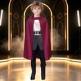 thumbnail image 2 of Big Kids Four-Piece Outfit King Stage Performance Graphic Tops Pants And Blet Cape Big Boy Outfits Kids Clothes Size 9-10T, 2 of 9