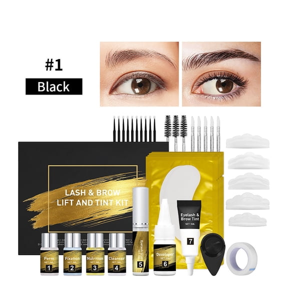 Pisexur Belleza Maquillaje Set de tinte para cejas y pestañas con rodillo de queratina, rizador de pestañas, tinte y permanente de cejas, 2 en 1, 35 mlpara mujeres y hombres