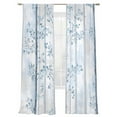 thumbnail image 6 of Blue Grey Forest Sheer Curtains for Living Room Bedroom Watercolor Blue Ombre Leaves Sheer Curtains 84 Inch Long 2 Panels Set Light Filtering Curtain Window Treatments Drapes for Dining Room, 6 of 6
