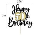 thumbnail image 2 of Black Gold Glitter Happy 50th Birthday Cake Topper,Happy 50 Birthday Cake Decoration for 50 & Fabulous Birthday,Hello 50 Party Anniversary Party Cake Decorations Supplies, 2 of 4