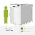 thumbnail image 5 of Outdoor Storage Shed Outsunny 4' x 7.7' Metal Outdoor Storage Shed, Lean to Storage Shed, Garden Tool Storage House with Lockable Door and 2 Air Vents for Backyard, Patio, Lawn, White,Small Storage S, 5 of 8