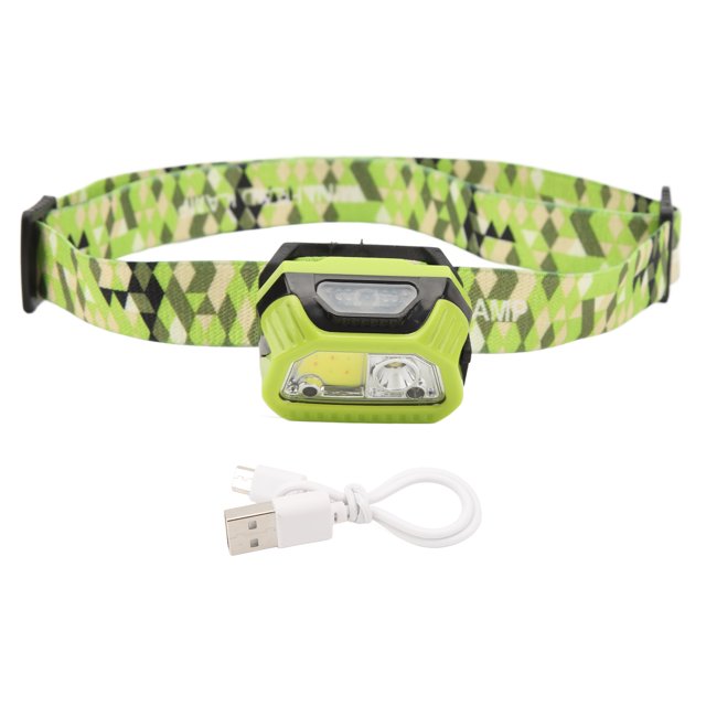 LED Induction Headlamp Waterproof Headband Flashlight for Outdoor Camping Night Fishing Built in Battery