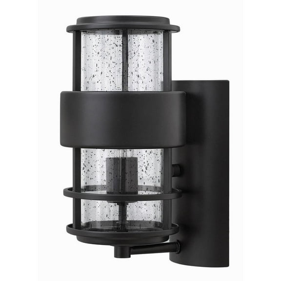 1 Light Small Outdoor Wall Lantern in Modern Style 6 inches Wide By 12 inches High-Satin Black Finish-Incandescent Lamping Type Bailey Street Home