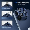 thumbnail image 3 of Smasener for iPhone 15 Pro Max/iPhone 15 Pro Camera Lens Protector, [Drop Protection] Metal Tempered Glass Camera Cover, Strong Adhesion Protective Case Friendly Camera Protector, 3 of 6