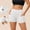 White, variant on SEMPAI Women's High Waisted Biker Shorts 4" - Active Workout Yoga Running Shorts with Pockets