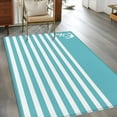 thumbnail image 3 of Rectangle Area Rugs 3 x 5 Ft, Blue Anchor Non-Slip Residential Carpet, Modern Nautical White Geometric Stripes Indoor Crawling Mats Runner Rugs for Living Room/Dining Room/Bedroom, 3 of 8