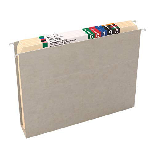 Letter Size Smead TUFF Hanging Box Bottom Folder with Easy Slide Tab Steel Gray 1/3-Cut Sliding Tab 64240 2 Expansion 18 Per Box 
