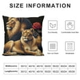 thumbnail image 5 of GOSMITH  Lion Rose Pillow Cover ,Wildlife Animals Red Rose African Couple Lion Farmhouse Country Print Throw Pillow Cover Set for Couch Sofa Living Room, 5 of 5