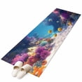 thumbnail image 2 of Ocean Yellow Fish Washable Runner Rugs 2'x6', Nautical Watercolor Sea Fish Coral Sunlight Low Pile Throw Entryway Rug Non-Slip Sturdy Edge Binding Carpet for Indoor Bedside Entrance Bedside, 2 of 9