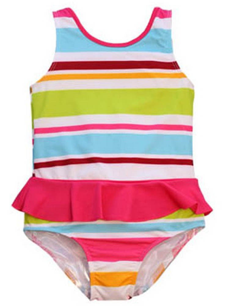 Gymboree Girls' Blue Striped Halter Style 2-Piece Swimsuit 5-6 Size S 