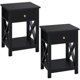 thumbnail image 1 of 2pcs Mesitas de Noche Negra para Dormitorio 40x30x55cm Mesita de Noche Madera Mesa Auxiliar Nordica para Salón Sala de Estar Negro, 1 of 5