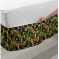 thumbnail image 2 of Hibiscus Bed Skirt, Palm and Banana Leaves Strawberry Tropical Birds, Elastic Bedskirt Dust Ruffle Wrap Around for Bedding Decor, 4 Sizes, Multicolor, by Ambesonne, 2 of 2