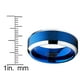 Carbure de Tungstène Hommes Brossé Mariage Bande Bleu Plaqué Bague de Fiançailles 8MM Confort-Fit – image 4 sur 6