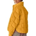 thumbnail image 5 of Olyvenn Women's Quilted Lightweight Stand Collar Full Zip Long Sleeve Outwear Pockets Bomber Jacket Winter Warm Puffer Coats Yellow 8, 5 of 8