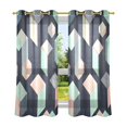 thumbnail image 6 of Yayeee Window Curtains Light Filtering 63"x52" Grommet Panel Pair Home Living Room Decor, Black Cubes, 6 of 7