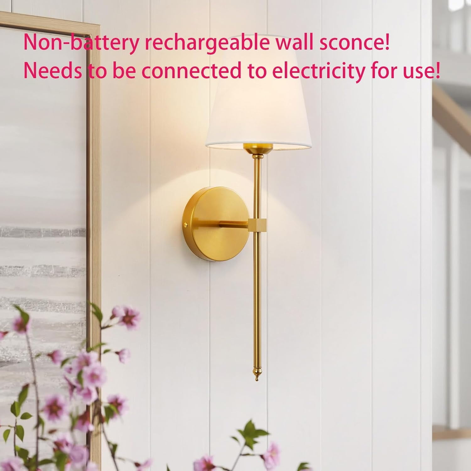 Wall Sconces Sets of 2, Retro Industrial Wall Lamps, Bathroom Vanity Sconces Wall Lighting with White Fabric Shade, Suitable for Bedroom Living Room Corridor Kitchen