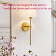 thumbnail image 2 of Wall Sconces Sets of 2, Retro Industrial Wall Lamps, Bathroom Vanity Sconces Wall Lighting with White Fabric Shade, Suitable for Bedroom Living Room Corridor Kitchen, 2 of 6