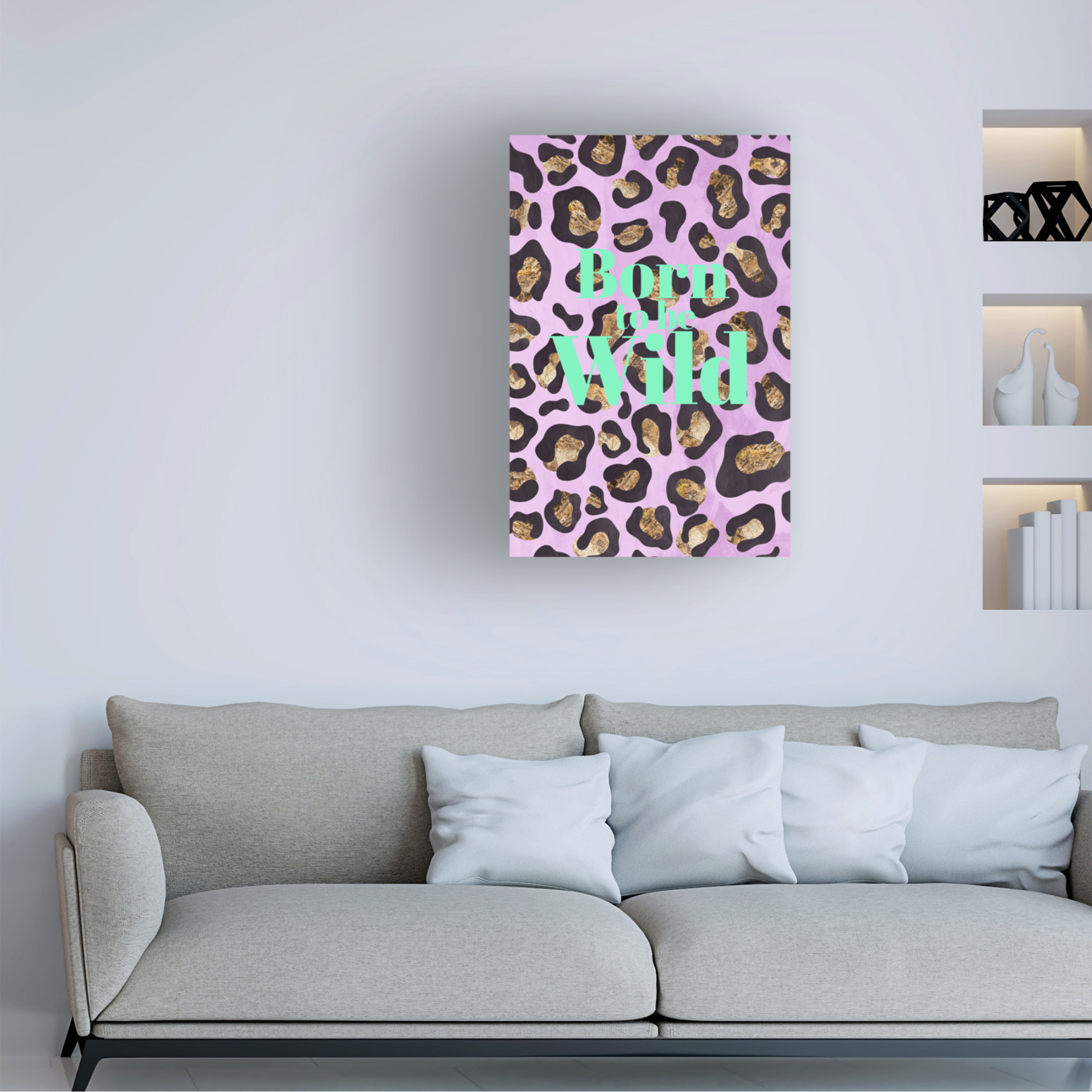 Trademark Fine Art Sarah Manovski  Born to be wild typography animal print Canvas Wall Art