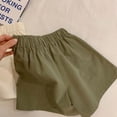 thumbnail image 1 of Pantalones cortos de pierna ancha con cintura elástica de verano para mujer, pantalones sueltos, pantalones casuales deportivos finos negros de cintura alta pequeños, 1 of 6