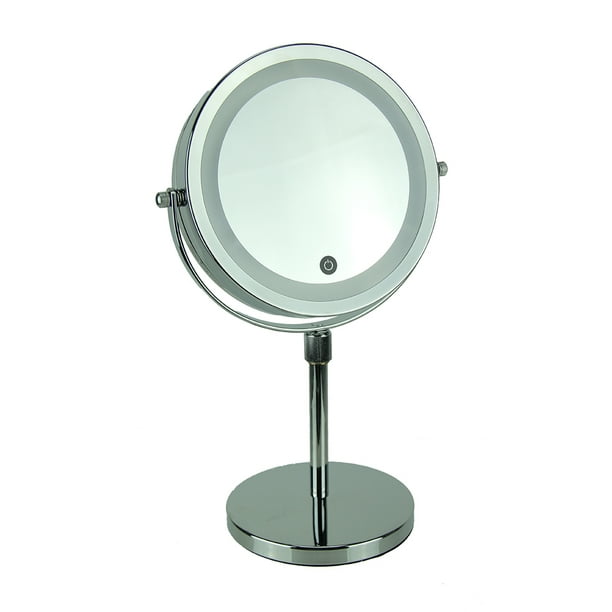LED Éclairé Miroir de Maquillage de Vanité Sans Fil avec Grossissement 5X