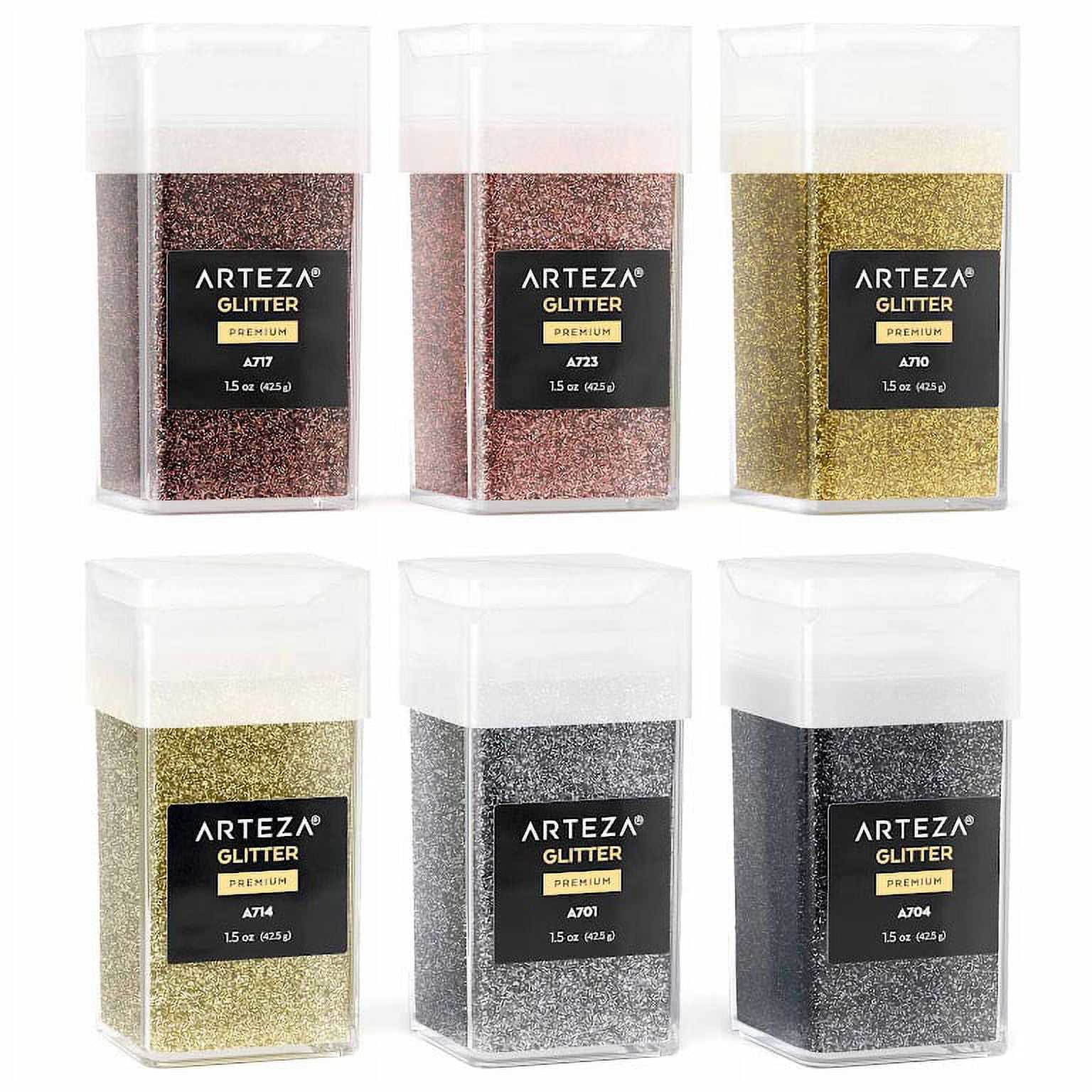 Arteza Fine Glitter, 1.5oz, Metallic Colors - 6 Pack