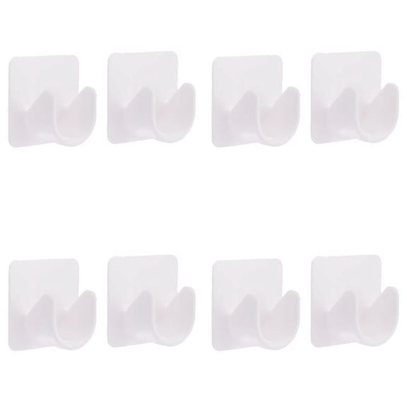 8-Pack No Drill Curtain Rod Brackets, Self Adhesive Curtain Rod Holder Hooks Clear Nail Free Adjustable Curtain Rod Hooks, Transparent Curtain Rod Hangers for Apartment, Bedroom, Livingroom
