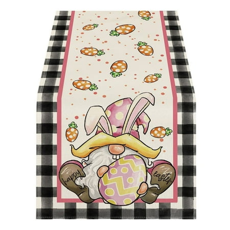 

Clearance! Fenull Decorative Table Banner Easter Table Flag Holiday Bunny Egg Little Printed Vintage Easter Decor Linen Tablecloth Easter Home Decorations Household Antependium 1X Table Runner