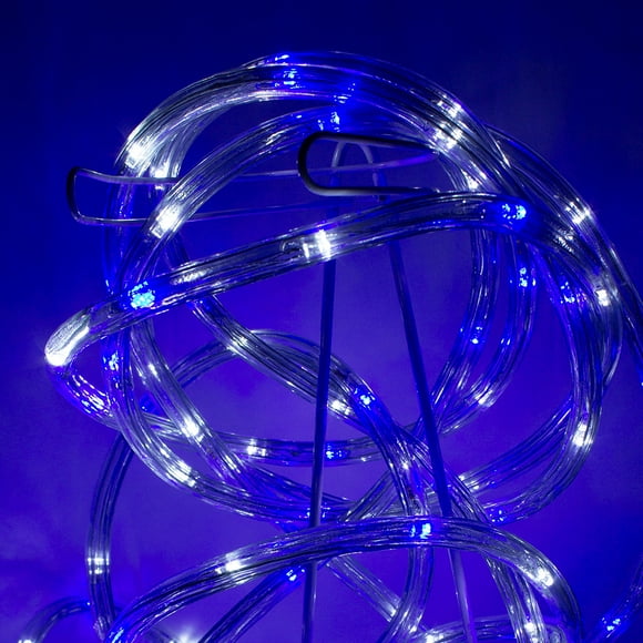 Manguera Navideña La Merced Decorativa Luz Led Mixta Azul/Blanco Cable Recubierto Gel 10 m