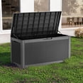 thumbnail image 3 of 120 Gallon Outdoor Waterproof Resin Storage Deck Box Lockable Outside Bench UV Resistant Bin Patio Porch Furniture Pool Float Garden Tool Cushion Black, 3 of 7