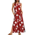 thumbnail image 2 of Sentmoon Boho Dresses for Women Beach Sleeveless Crew Neck Maxi Dress for Women Spring Solid Color Regular Fit Long Summer Dresses Casual for Everyday Casual Wear Multicolor XL, 2 of 8