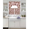 thumbnail image 3 of Pink Ribbon Football Swag Kitchen Curtains Sets for Windows 24 Inch Length, Vintage Modern Game Ball Watercolor Short Window Curtain Panels Swags Valances and Tiers 3 Piece Set for Cafe/Dining Room, 3 of 5