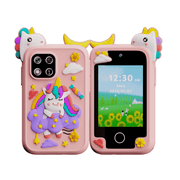 MOPO Kids Unicorn Smart Phone Toy for Girls Ages 3-9, Mini 2.8" Touchscreen, Dual Camera, Music Player, 8GB SD Card, Educational Smartphone Toy for Toddlers, Halloween Gift for Christmas