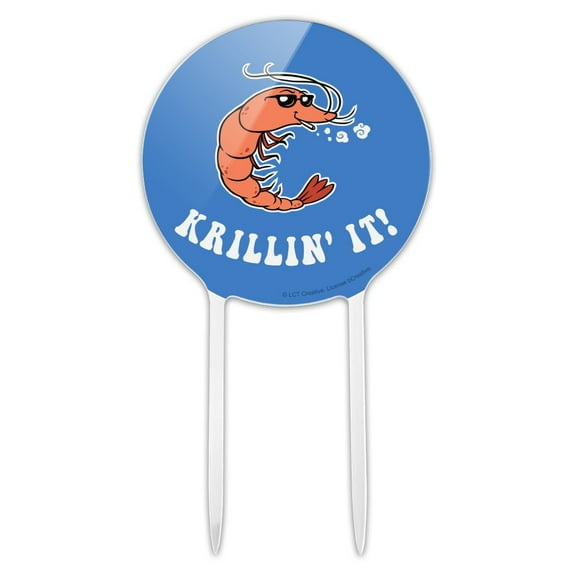 Acrylic Krillin' It Killing Funny Humor Cake Topper Party Decoration for Wedding Anniversary Birthday Graduation