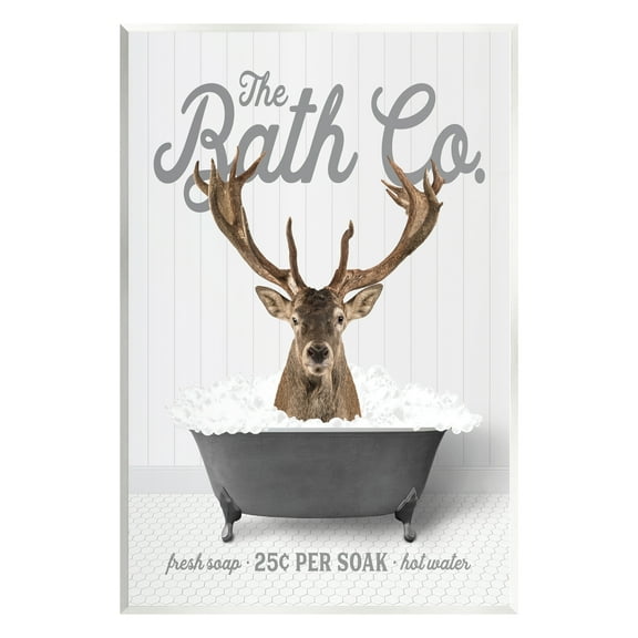 Stupell Industries Deer in Bubble Bath Animals & Insects Painting Unframed Art Print Wall Art, 10 x 15