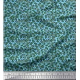 thumbnail image 1 of Soimoi Blue Cotton Duck Fabric Rose Leaves Decor Fabric Printed Yard 44 Inch Wide, 1 of 3