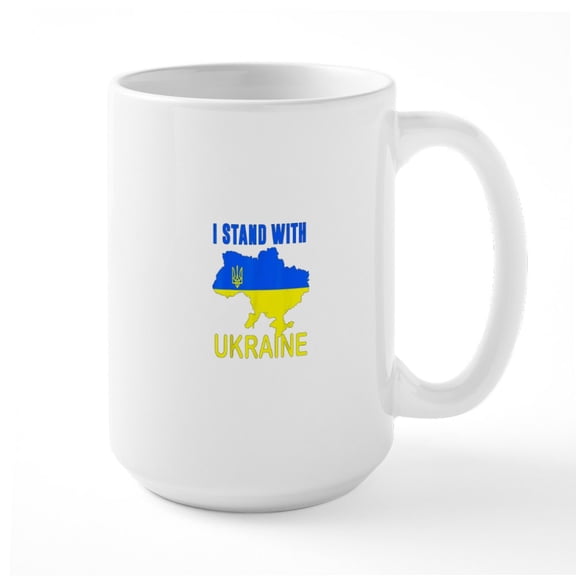 CafePress - Ukrainian Lover I Stand With Ukraine T Shirt Mugs - 15 oz Ceramic Large White Novelty Mug