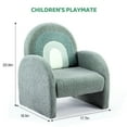 thumbnail image 2 of Ktaxon Kids Sofa with Wooden Frame, Teddy Velvet Toddler Accent Chair with Ombre Backrest, Curved Design for Playroom or Bedroom Green, 2 of 7