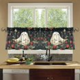 thumbnail image 4 of Yayeee Kitchen Curtains Tier Set of 2 Light Filtering 57"x36" Over Sink Window Panels, Happy Ghost, 4 of 7