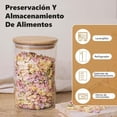 thumbnail image 2 of Juego de 6 Recipientes Herméticos de Cristal con Tapa: Frascos de Vidrio con Tapa - tarros de vidrio con tapa de bambú, hermético para servir té, café (Circular), 2 of 4