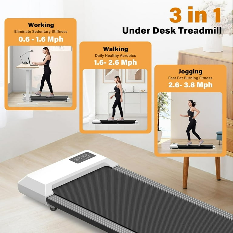 SSPHPPLIE Under Desk Treadmill 2.5Hp Ultra Quiet with Remote Control for Home Office Use Walmart