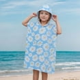 thumbnail image 2 of RUTAYY Children Girls Terry Robe Cartoon Hooded Beach Towel Oversized Soft Hooded Towel Wrap With Hoo In Bath Pool Beach Bohemian Clothes, Light Blue, 4-5 Years, 2 of 7