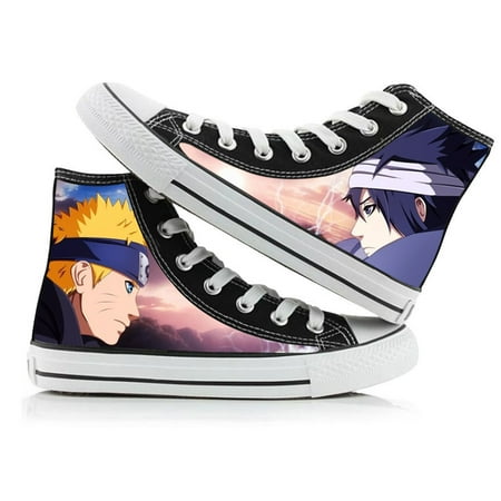 

Anime Naruto Printed High Top Canvas Sneakers Flats Shoes Slip-Ons Lace-up Skateboarding Shoes