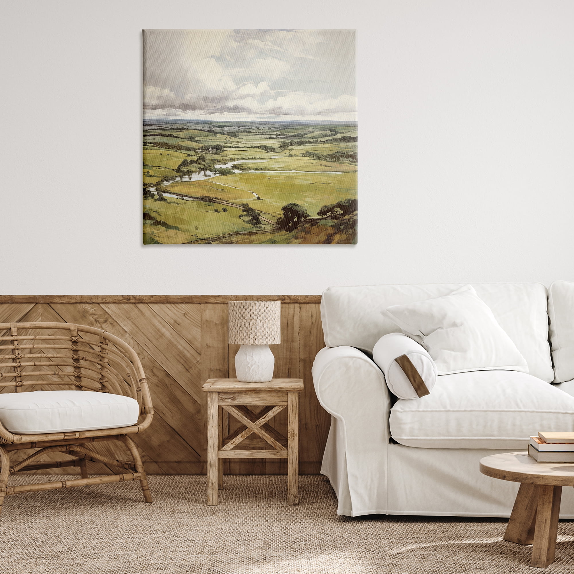 Stupell Industries Rural Tributaries Overlook Landscape & Nature Painting Wrapped Canvas Art Print Wall Art, 36 x 36