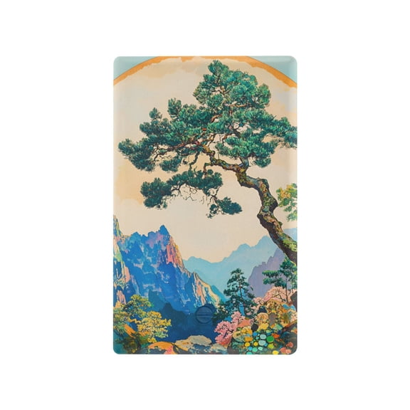 Yayeee Blank Wall Plate Cover 1-Gang 4.5"x2.7" Home Unused Decorative Outlet, Large Pine Tree