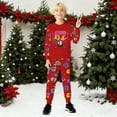 thumbnail image 4 of Tisuna Girls Boys Christmas Outfits Child 6 7 Print Long Sleeve Crew Neck Nightwear Casual Loose Autumn Winter Kids Homewear Set Red Size 6-7 Years, 4 of 4