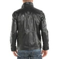 thumbnail image 3 of Noora New Men's Lambskin Black Leather Jacket With Collar & Zippers, 3 of 9