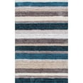 thumbnail image 1 of Strick & Bolton  Lawrie Handmade Striped Plush Shag Rug, 1 of 5