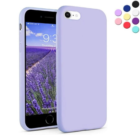 Silicone Case for iPhone Se and iPhone 8 and iPhone 7 - Liquid Silicone Phone Case (Purple)