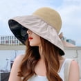 thumbnail image 3 of Boc Chapeau de Pêcheur pour Femmes Protection Solaire Anti-UV Réglable Seau à Large Bord Chapeaux de Plage Couvre-Chef, 3 of 10